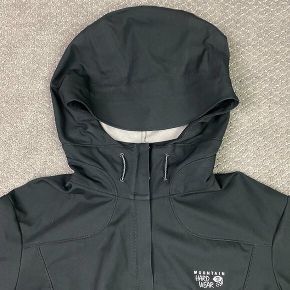Mountain Hardwear Jacket Women's Large Black Hooded Fleece Lined - Picture 3 of 15